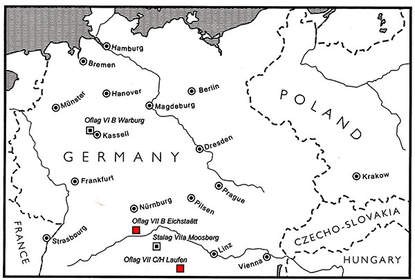 Location Map of Eichstatt and Laufen camps